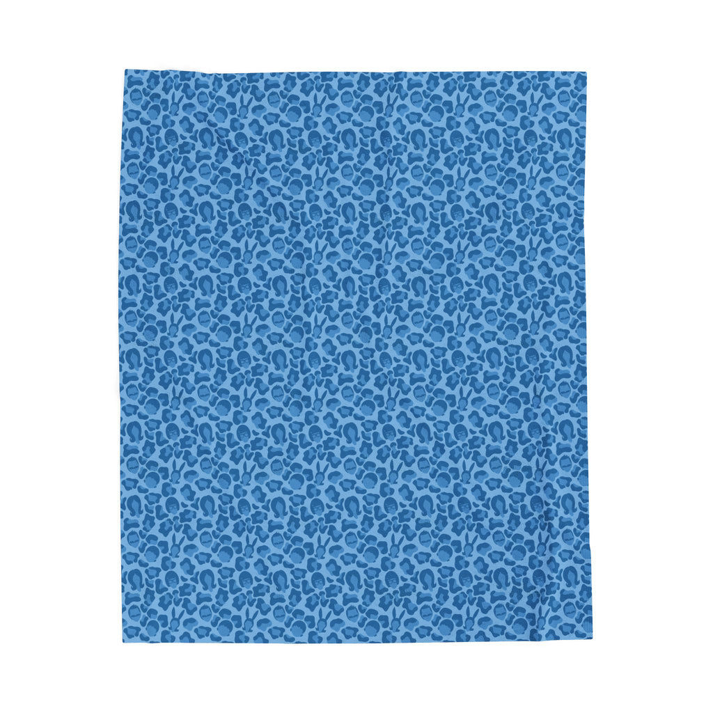 Blue Leopard Print Belchers Plush Blanket