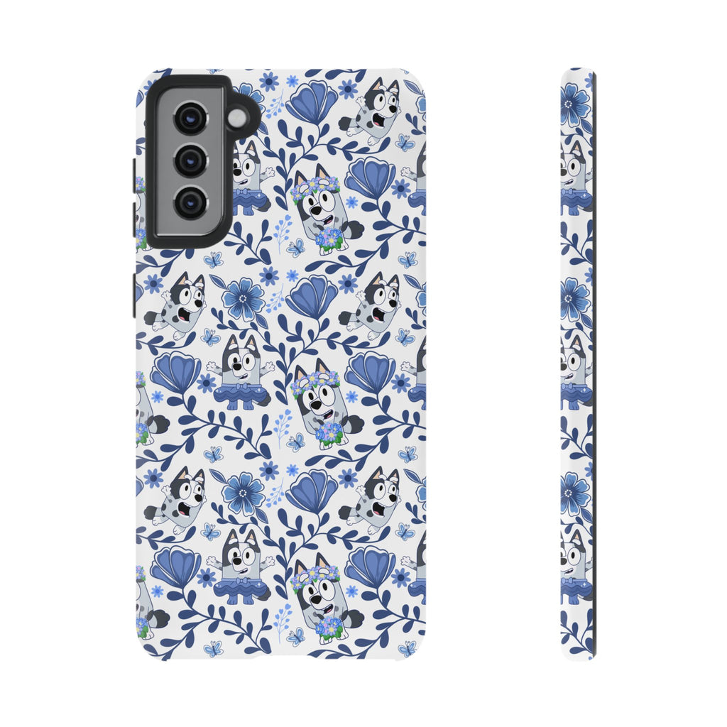 Cute Dog-Themed Phone Case, Floral Phone Cover, Gift for Dog Lovers, Pet Owner Accessories, Trendy Mobile Cases