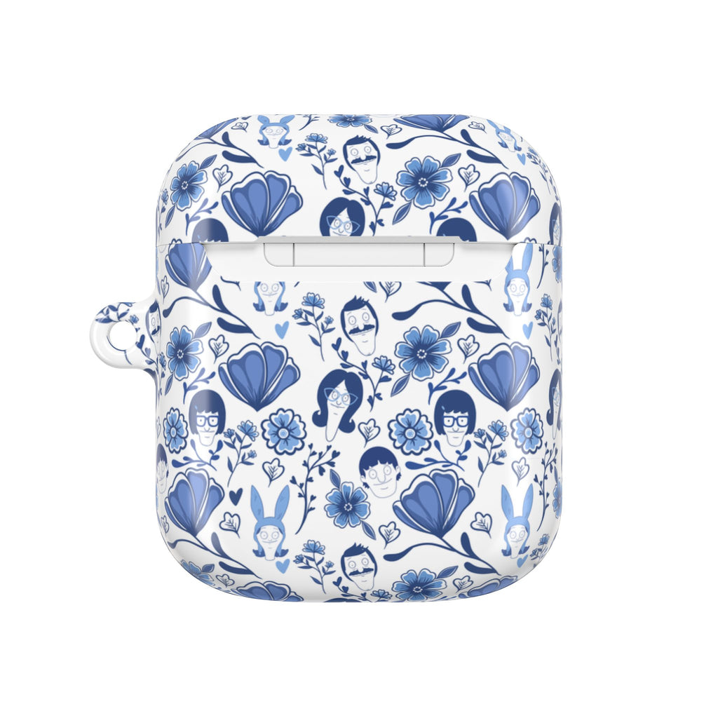 Bobs Burgers Inspired Floral AirPod Cases, Cute Earbud Holder, Blue Flower Protective Cover, Gift for Music Lovers, Trendy Tech Accessory
