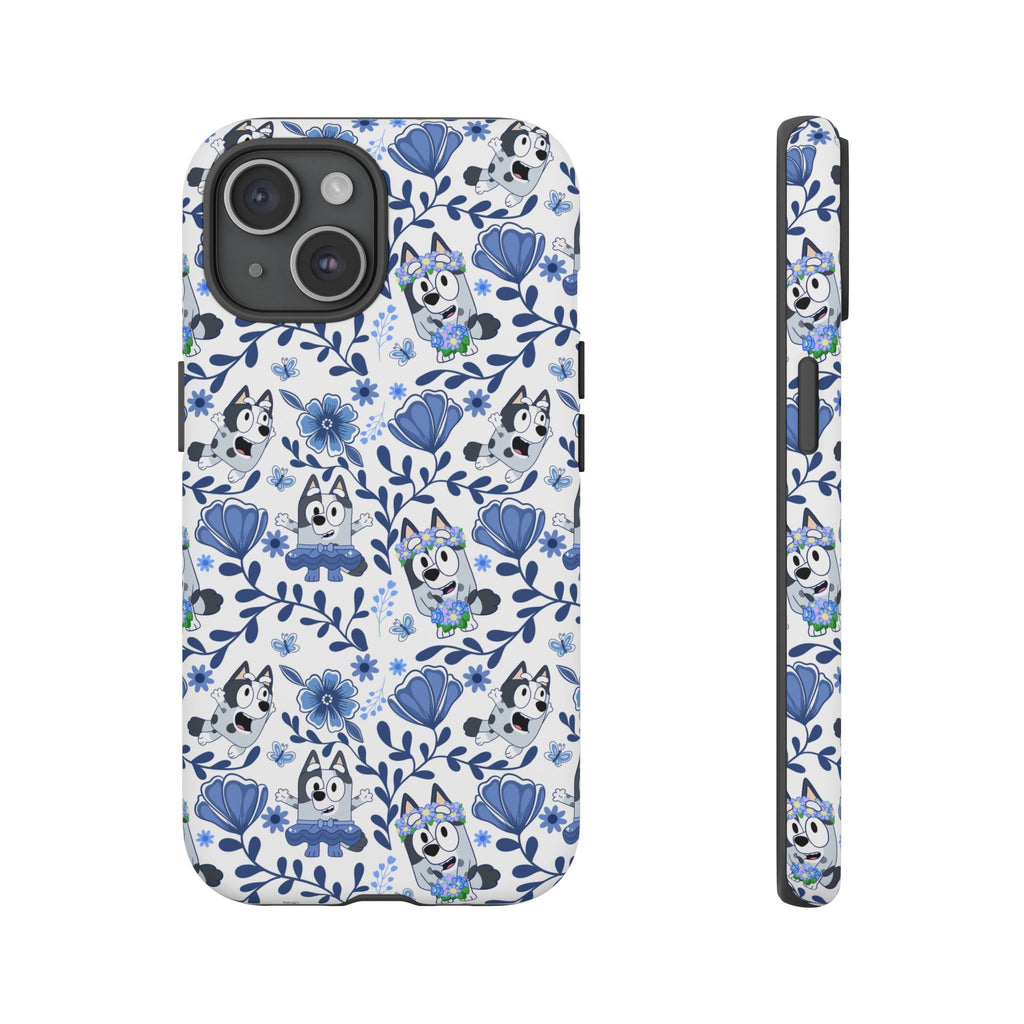 Cute Dog-Themed Phone Case, Floral Phone Cover, Gift for Dog Lovers, Pet Owner Accessories, Trendy Mobile Cases