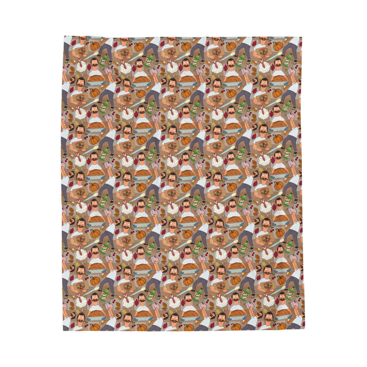Gingham Thanksgiving with Bob Cozy Plush Blanket