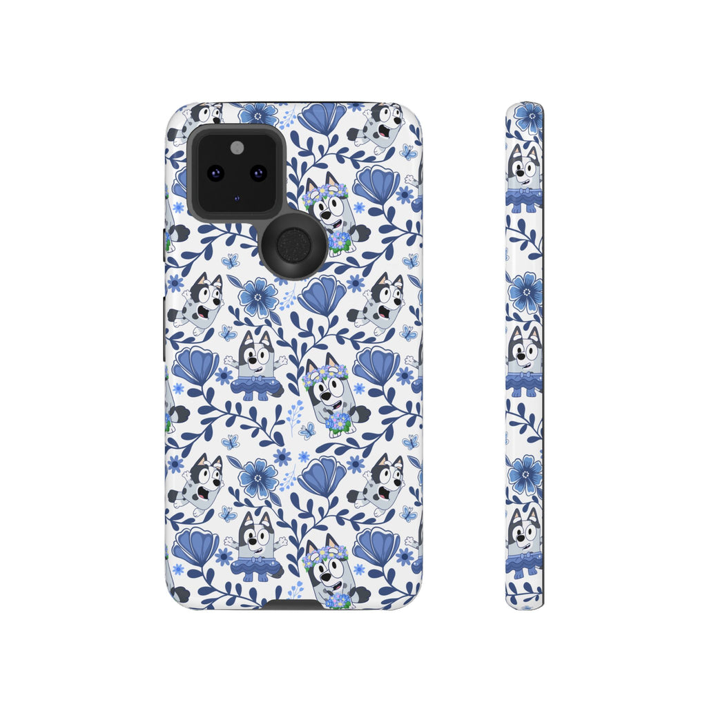 Cute Dog-Themed Phone Case, Floral Phone Cover, Gift for Dog Lovers, Pet Owner Accessories, Trendy Mobile Cases