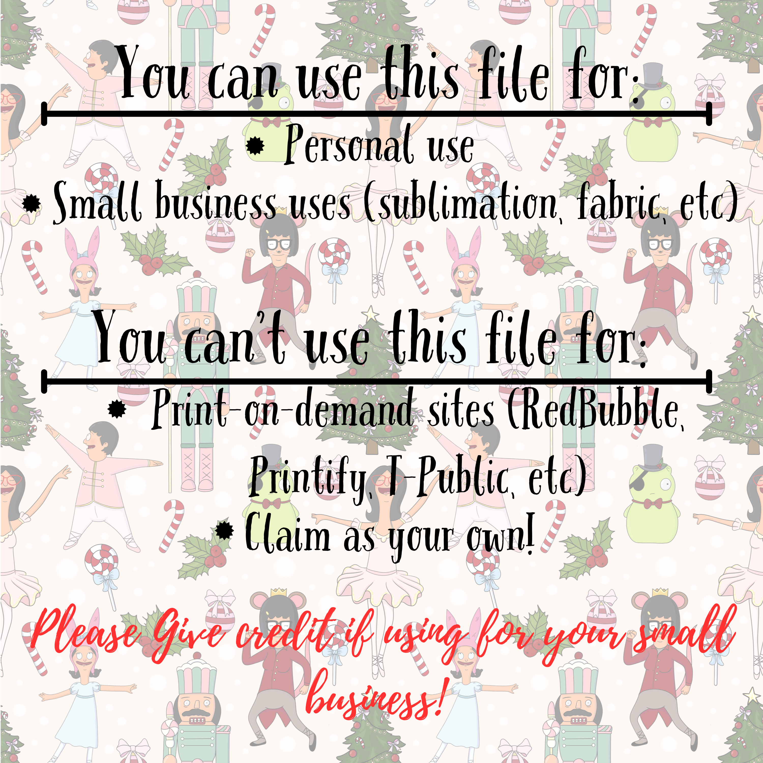 The Nutcracker Belchers Seamless Digital Pattern