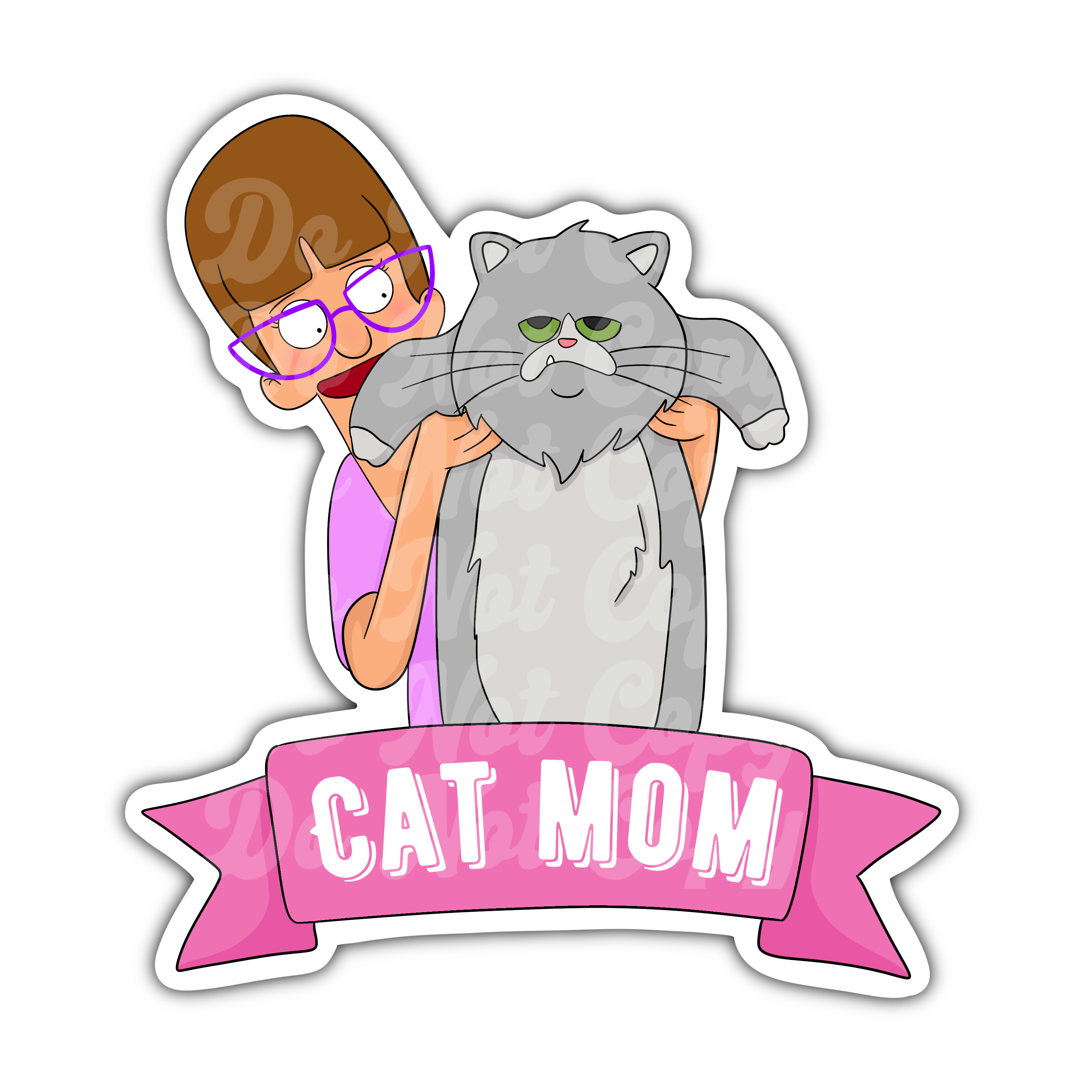 Bob's Burgers Inspired Aunt Gayle Cat Mom Sticker