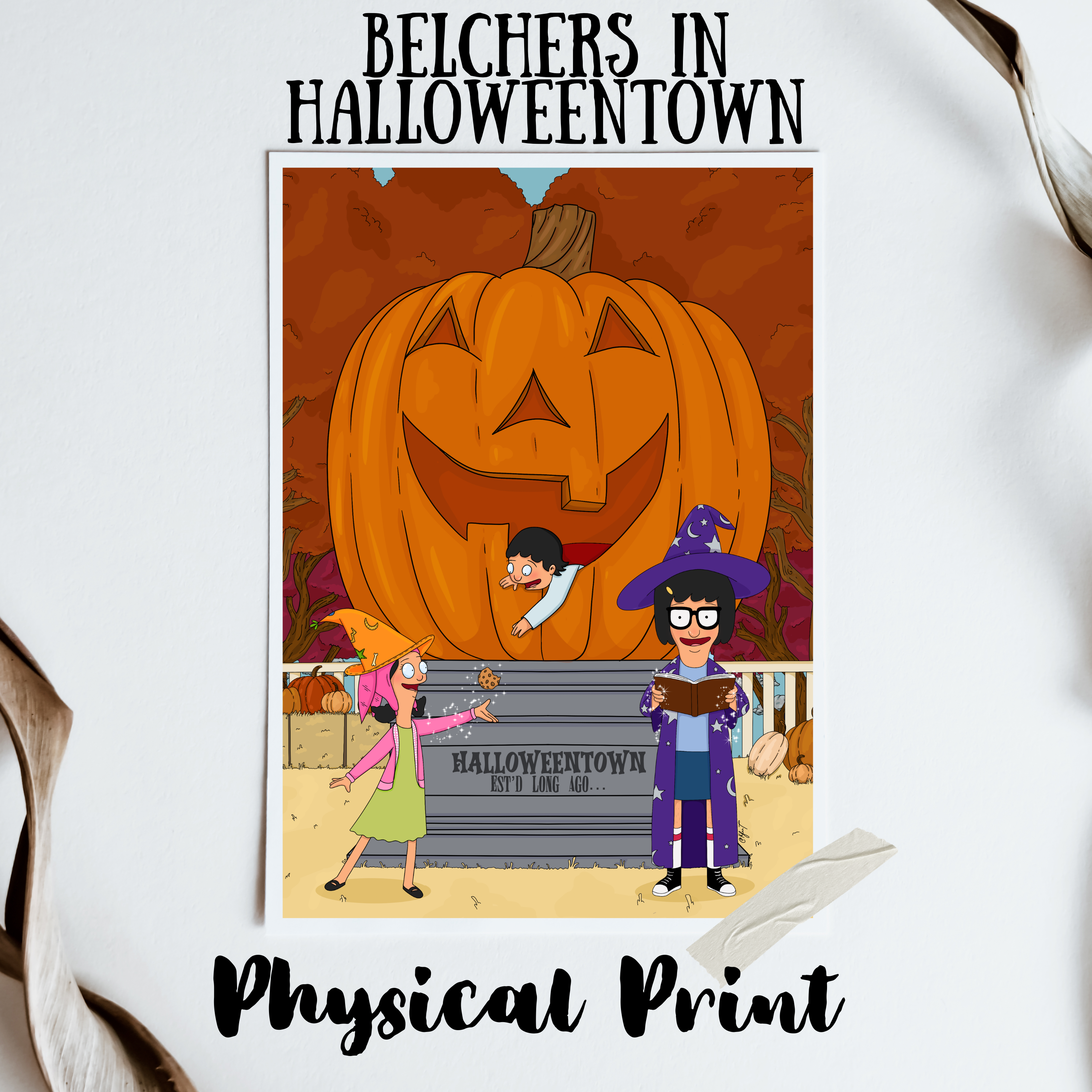 Belchers in Halloweentown Physical Print (8.5” x11”)
