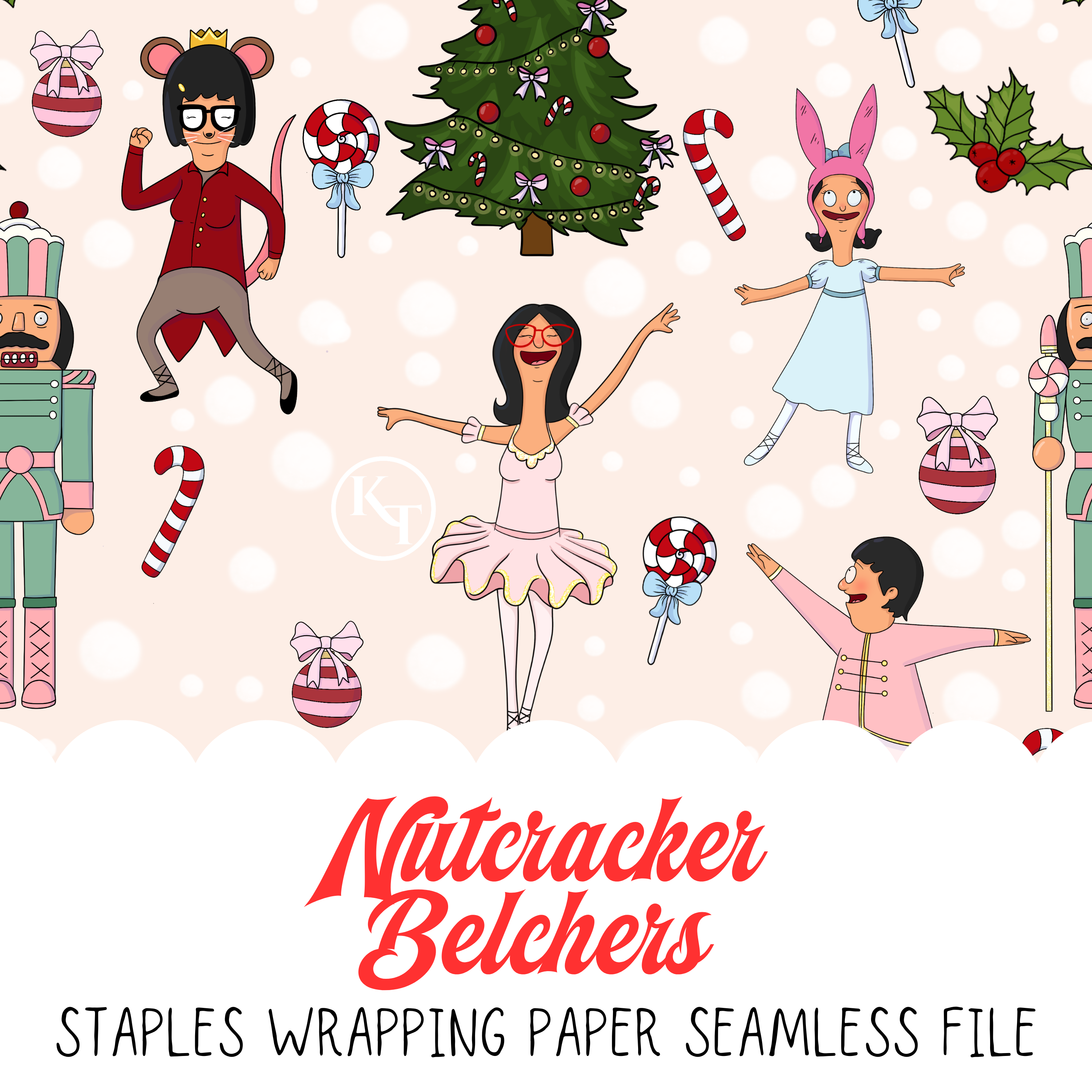 Nutcracker Belchers Staples Wrapping Paper Seamless File